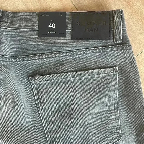 NWT Citizens of Humanity Men's Noah Super Skinny Low Rise Jean Shaker Heights 40 - Picture 11 of 11
